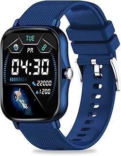 pTron Force X10e Smartwatch with 1.7" Full Touch Color Display,10-12 Days Runtime, 24/7 Heart Rate, SpO2, Multiple Watch Faces, , Sleep/Health/Fitness Trackers & IP68 Waterproof (Blue), Free Size